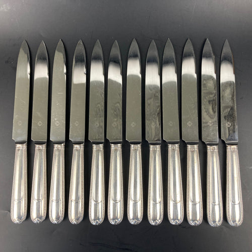 christofle couteaux perles argent massif