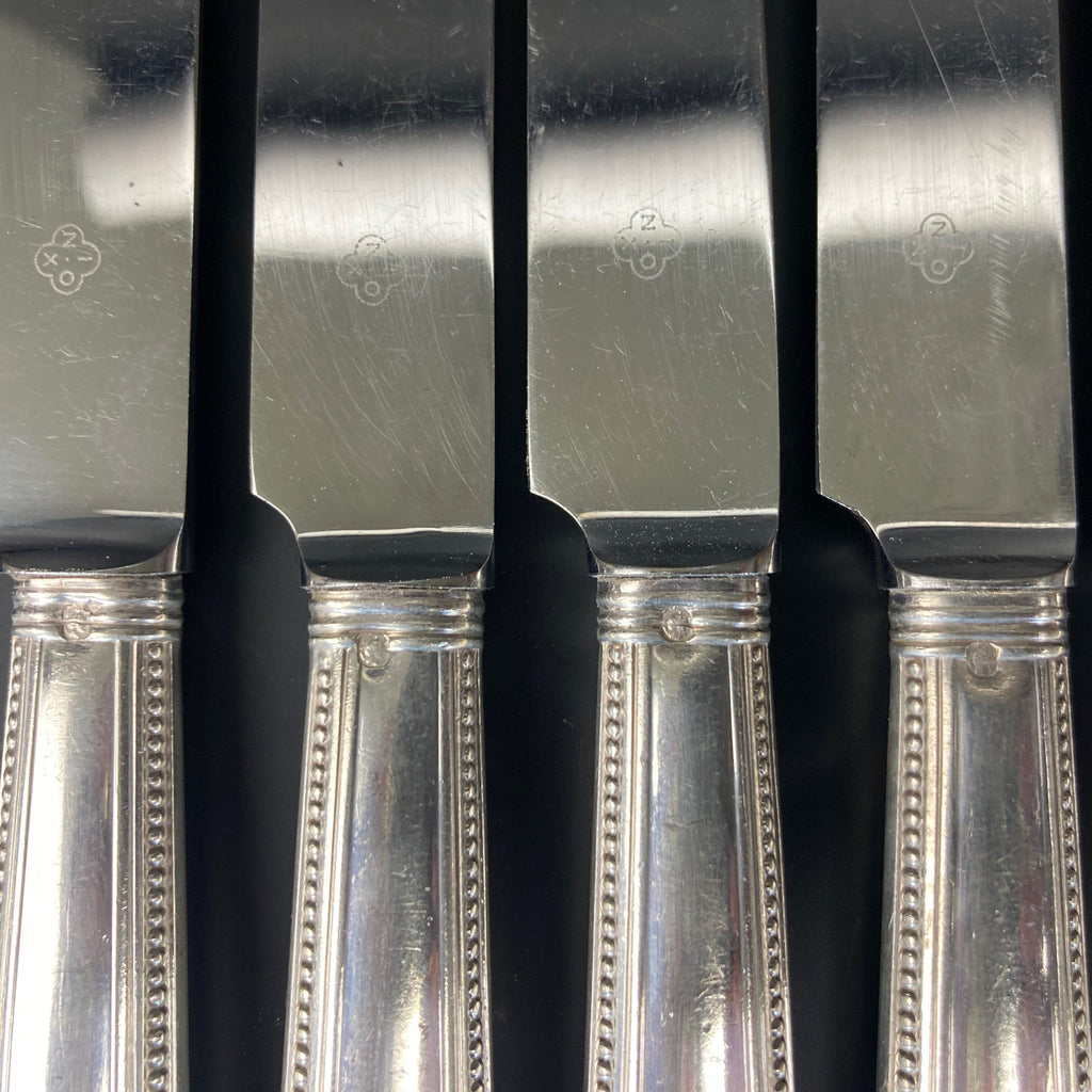 christofle couteaux perles argent massif