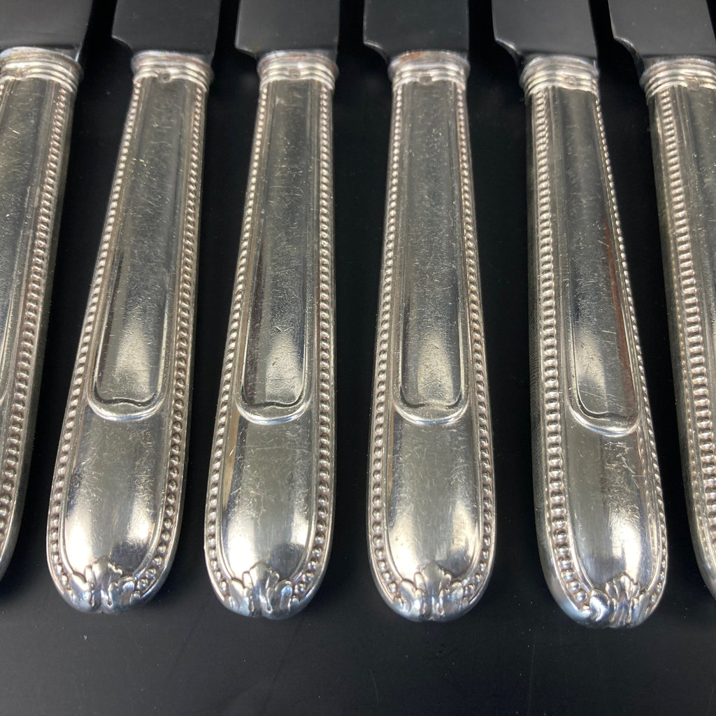 christofle couteaux perles argent massif