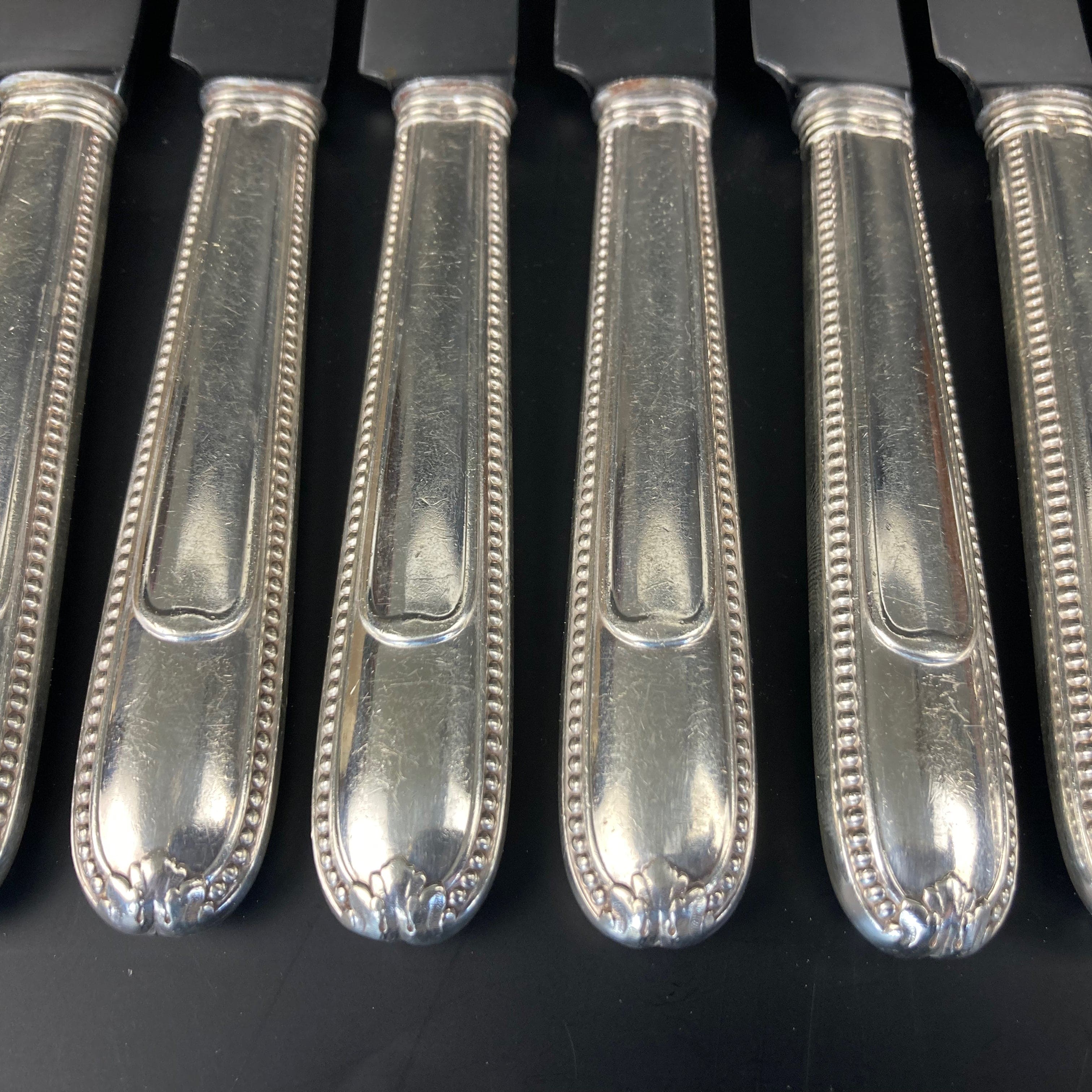 christofle couteaux perles argent massif