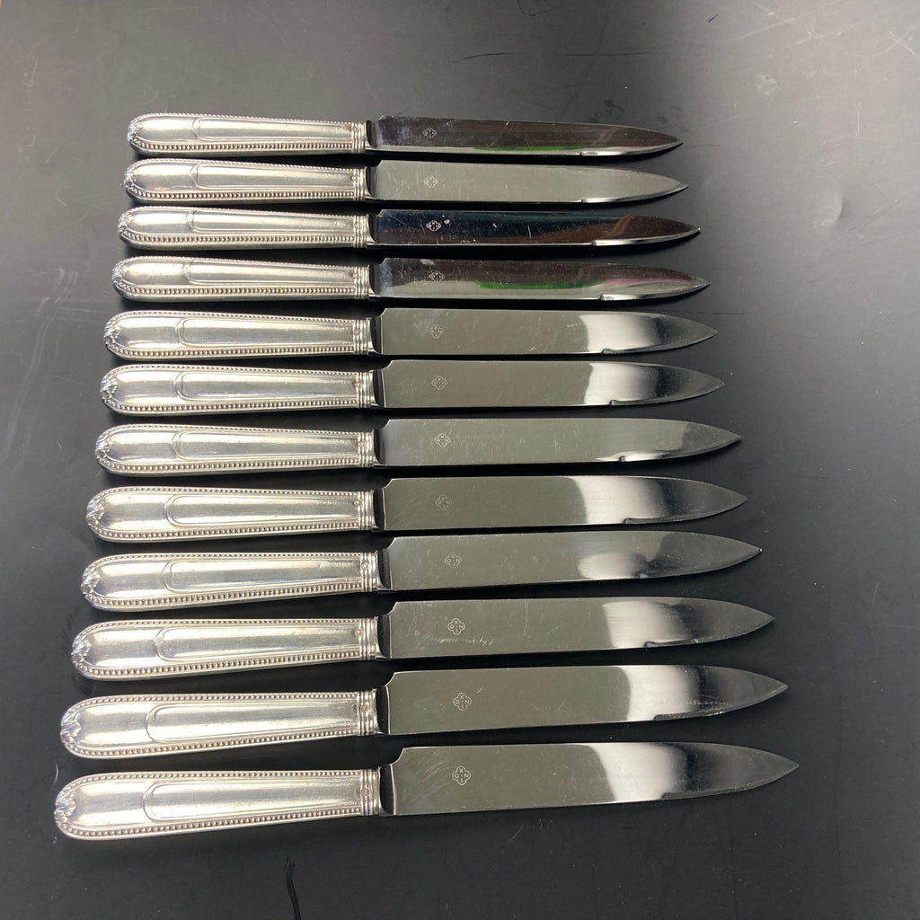 christofle couteaux perles argent massif