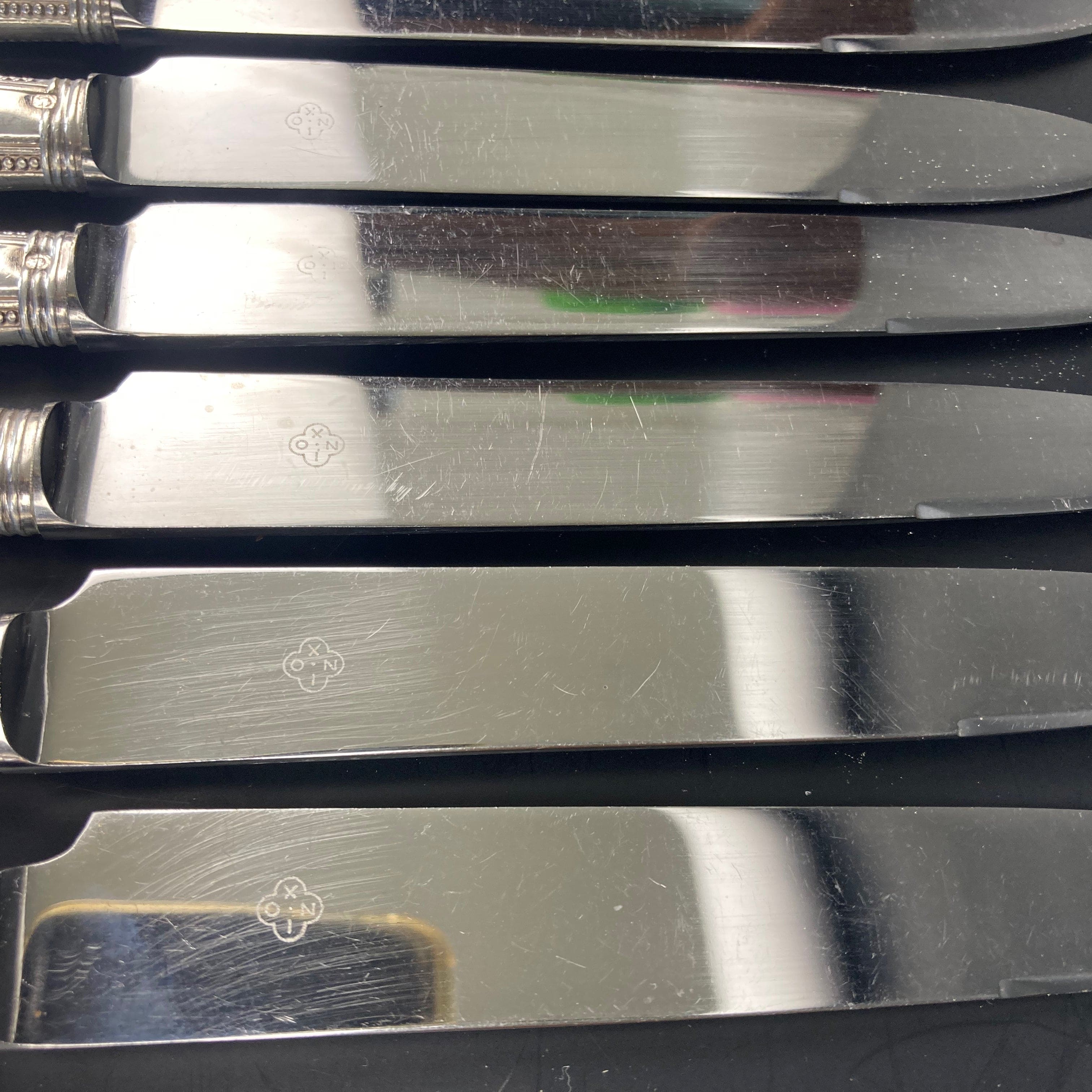 christofle couteaux perles argent massif