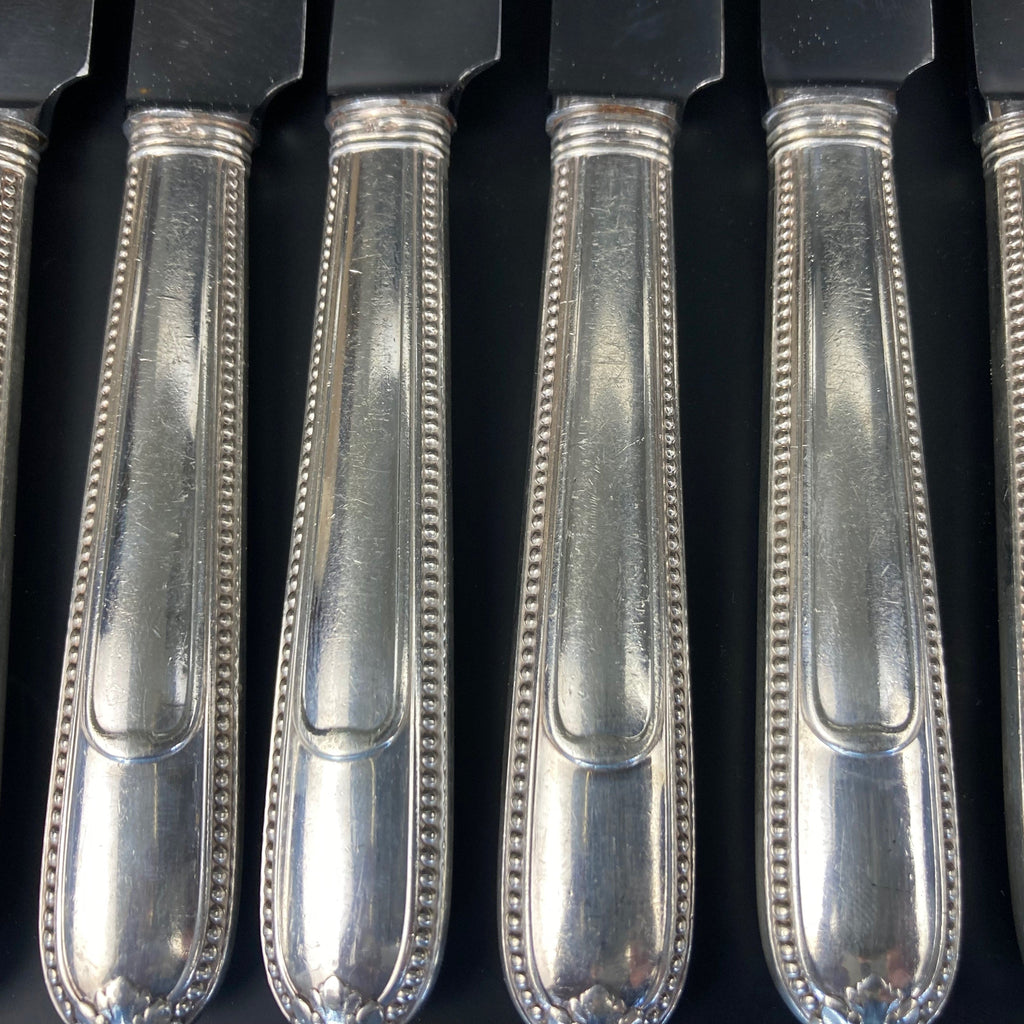 christofle couteaux perles argent massif