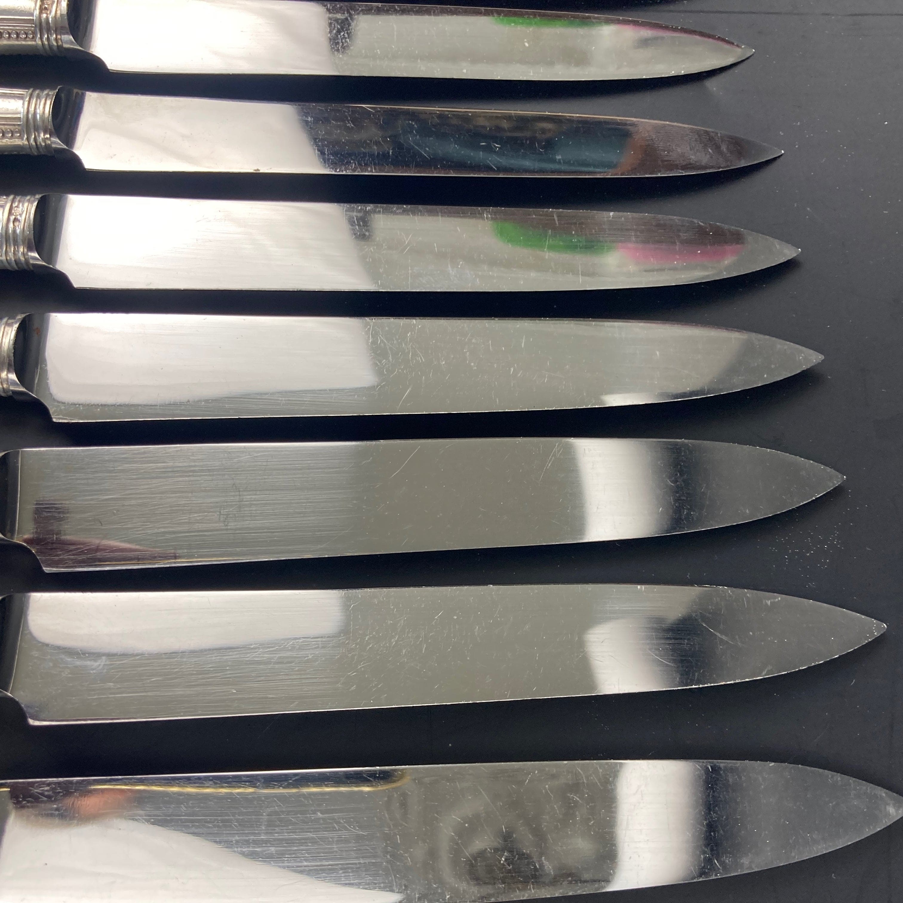 christofle couteaux perles argent massif