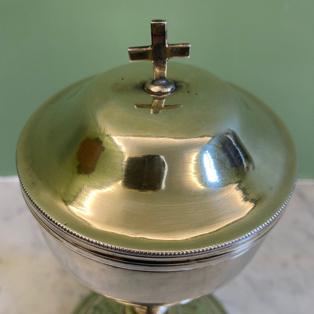 Ancien Ciboire époque Empire en argent massif et vermeil