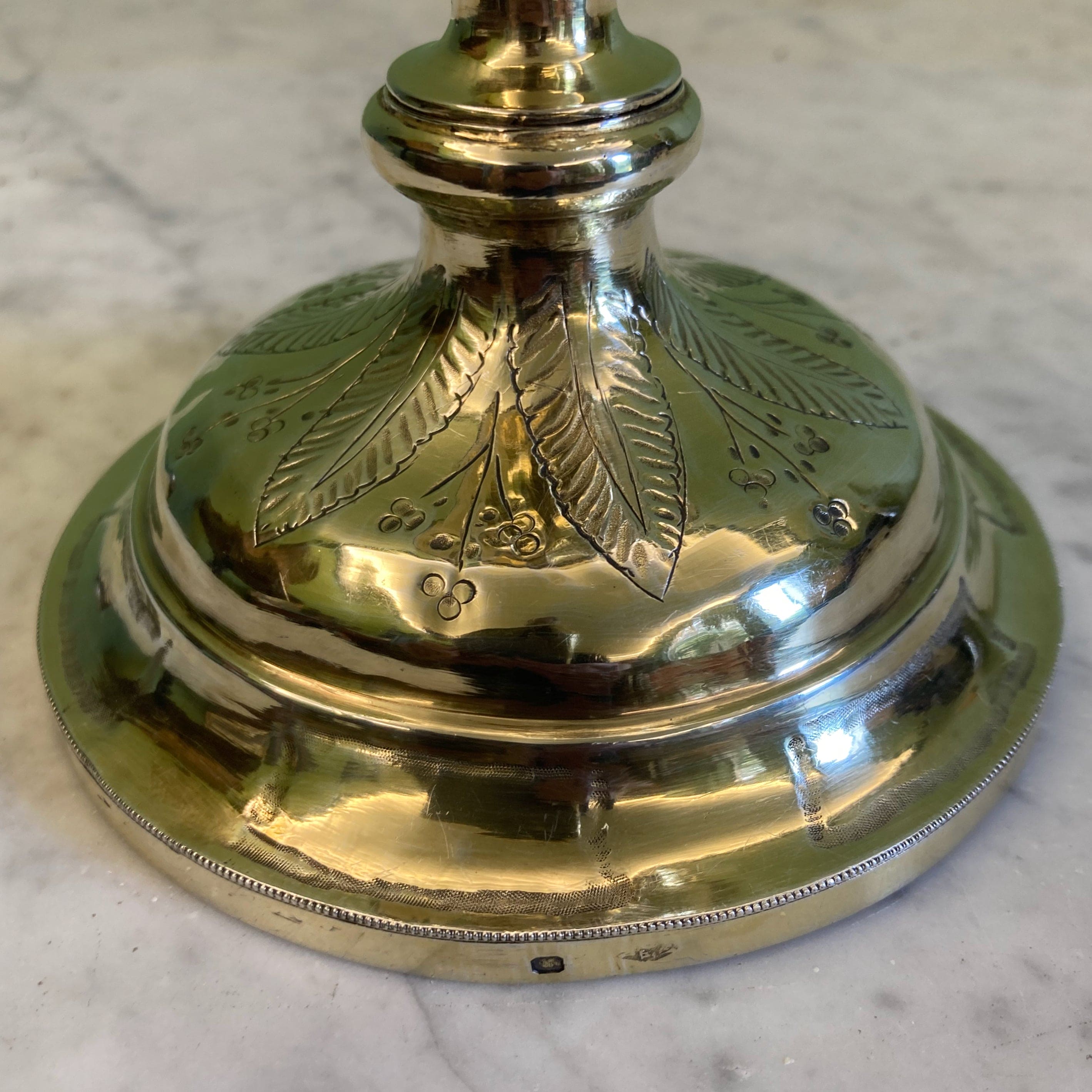 Ancien Ciboire époque Empire en argent massif et vermeil