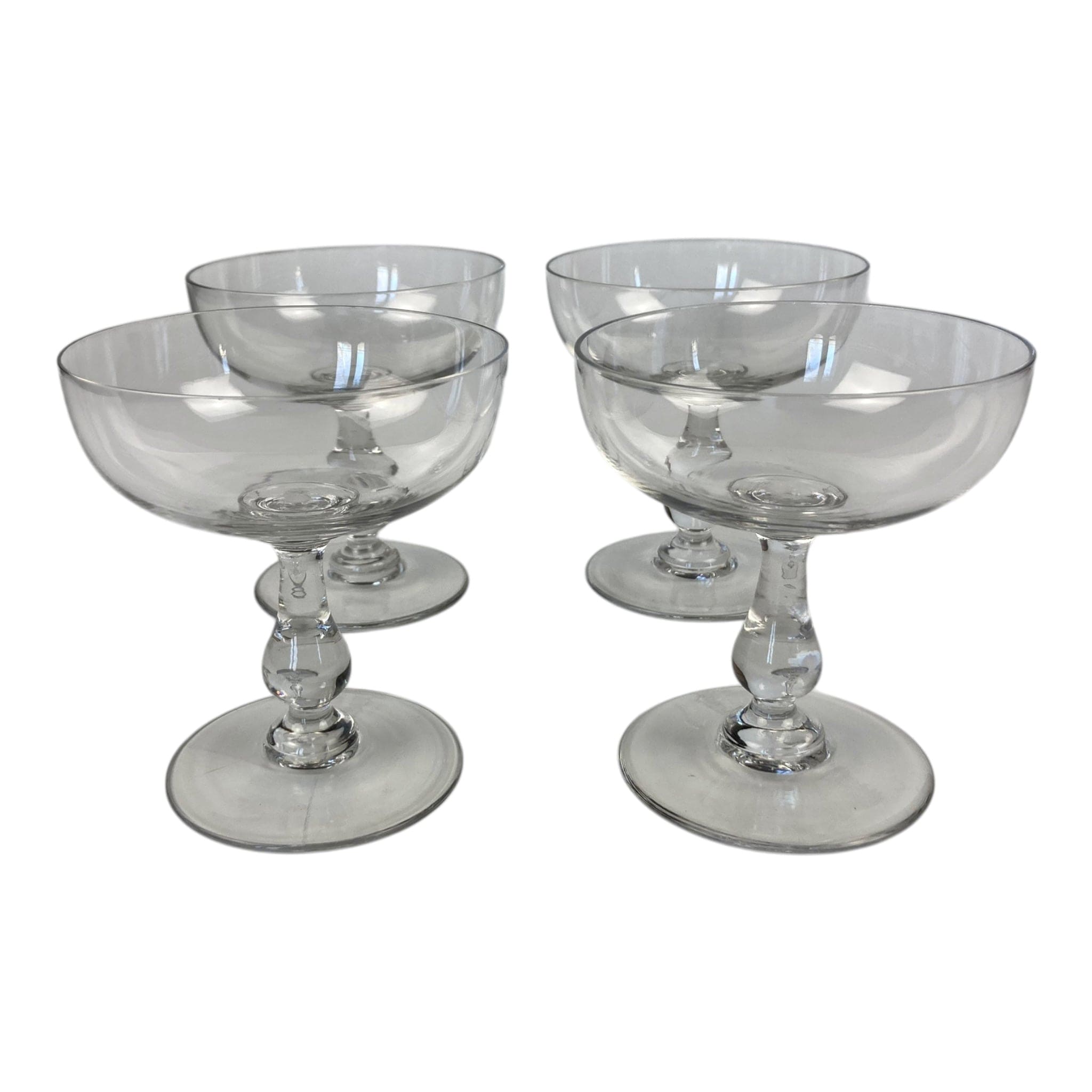 4 Coupes à champagne en cristal de  Baccarat vers 1900
