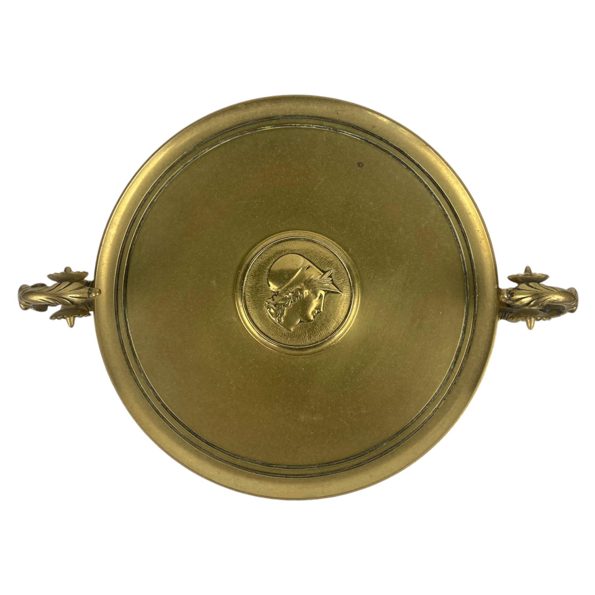 Coupe en bronze ancienne décor Minerve