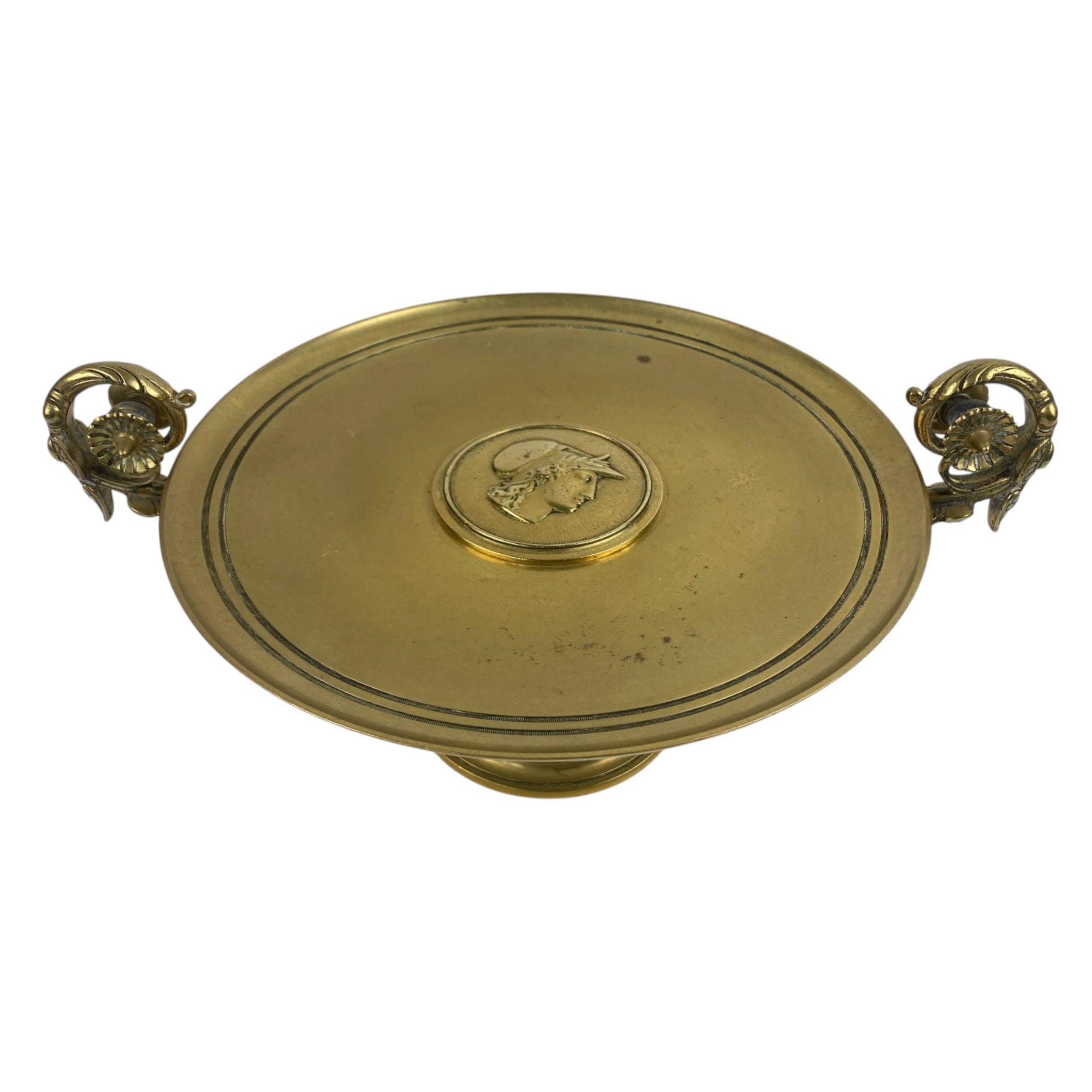 Coupe en bronze ancienne décor Minerve