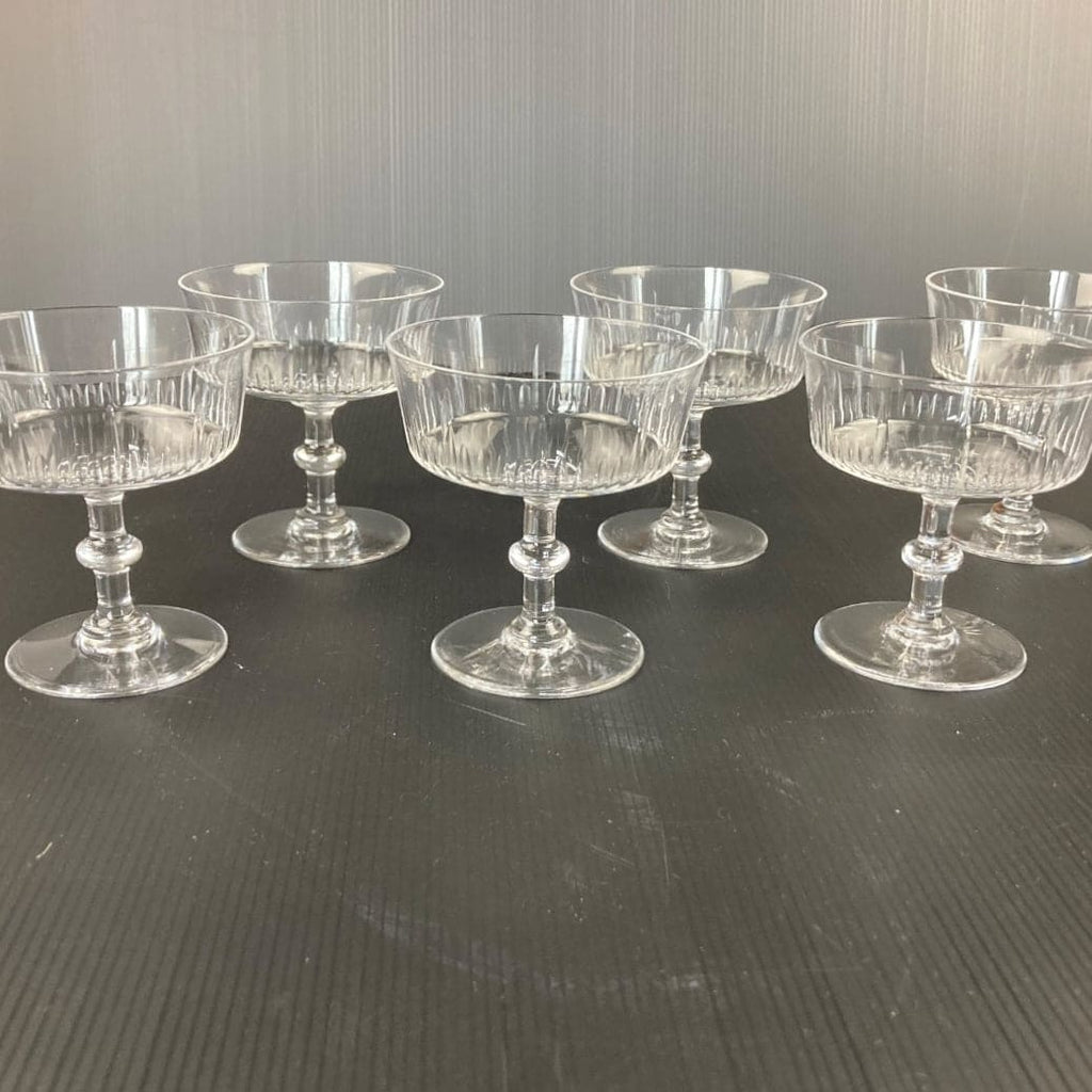 6 coupes à champagne en cristal de Baccarat