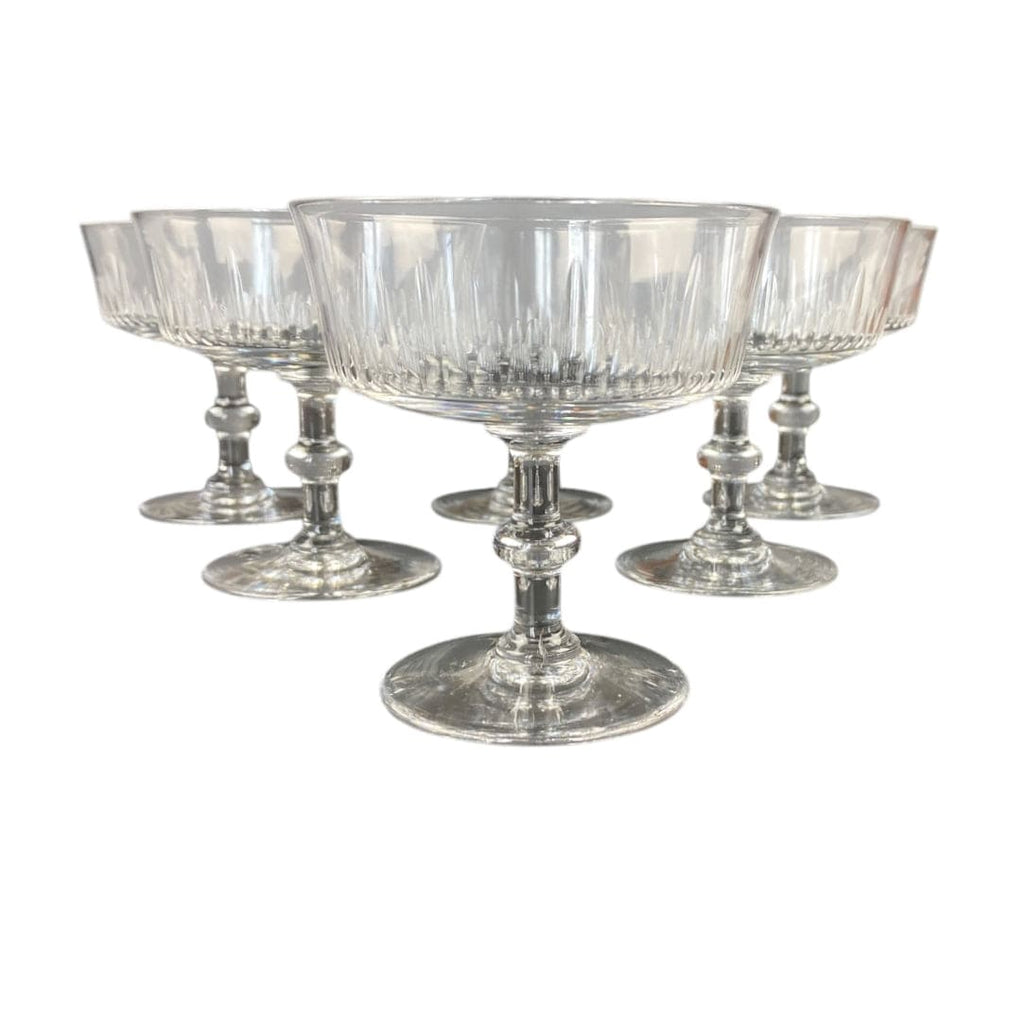 6 coupes à champagne en cristal de Baccarat