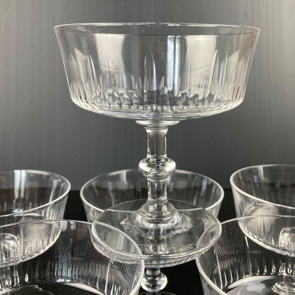 6 coupes à champagne en cristal de Baccarat