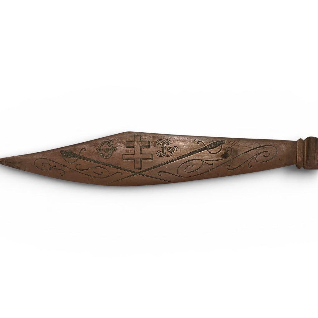 rare coupe papier de poilu. Souvenir de Deinvillers. Artisanat de tranchée. 1914-1918