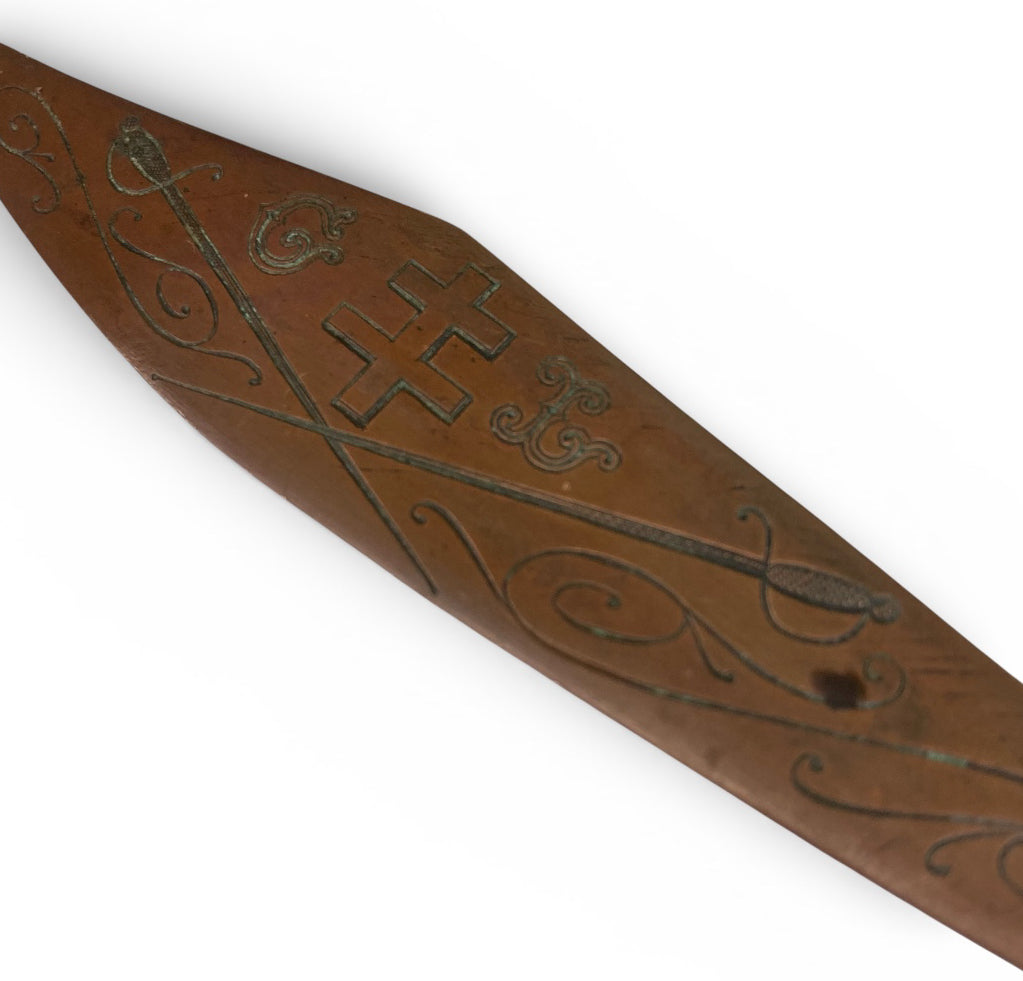 rare coupe papier de poilu. Souvenir de Deinvillers. Artisanat de tranchée. 1914-1918