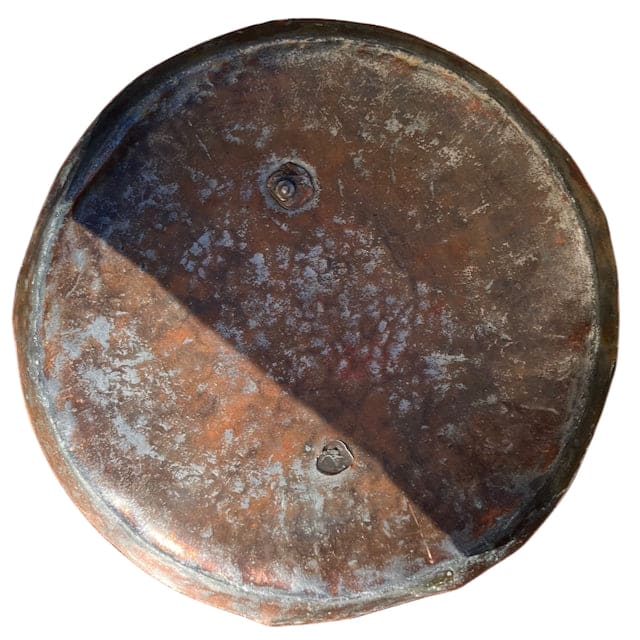 Cuivre ancien de patisserie avec couvercle et une anse.