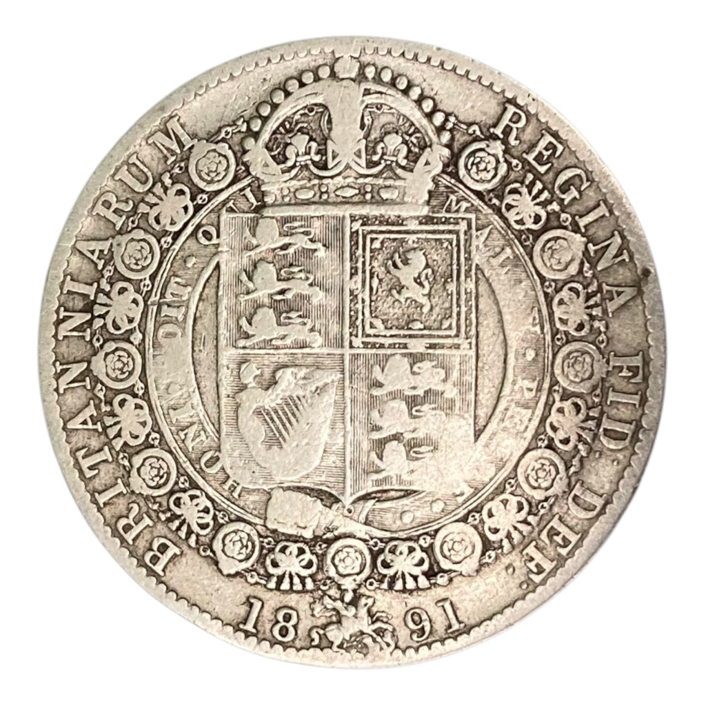 Demi couronne Victoria 1891 argent