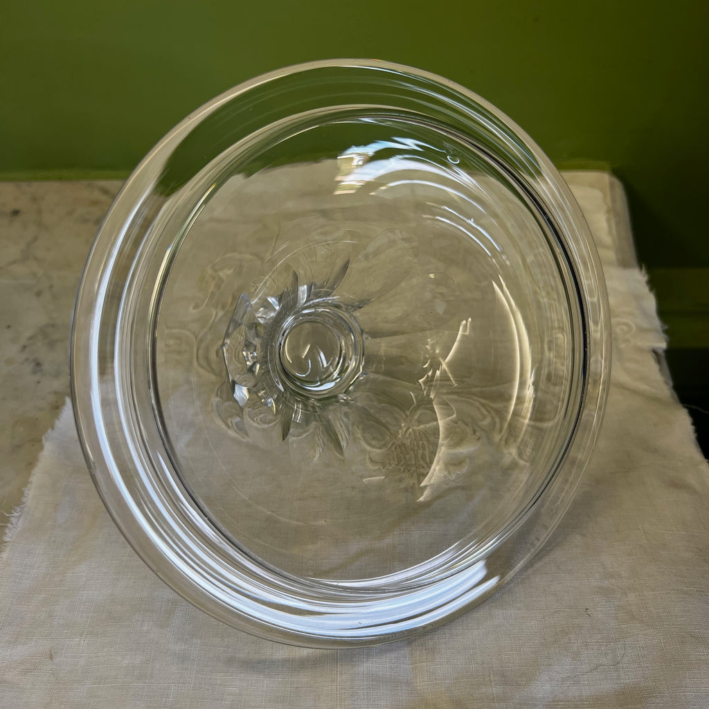 ancien drageoir en cristal à côtes plates