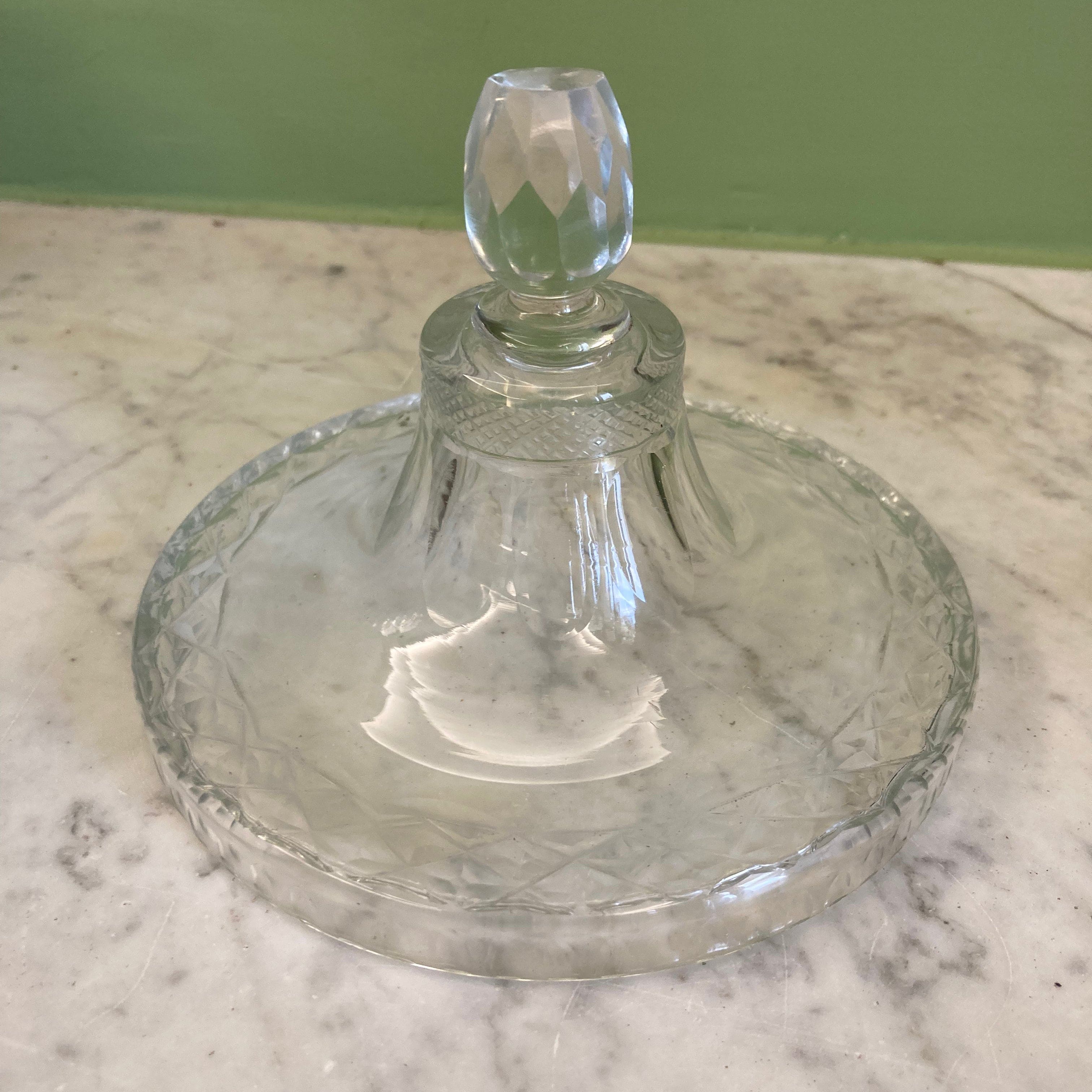 Ancien drageoir en cristal taillé début 19ème.