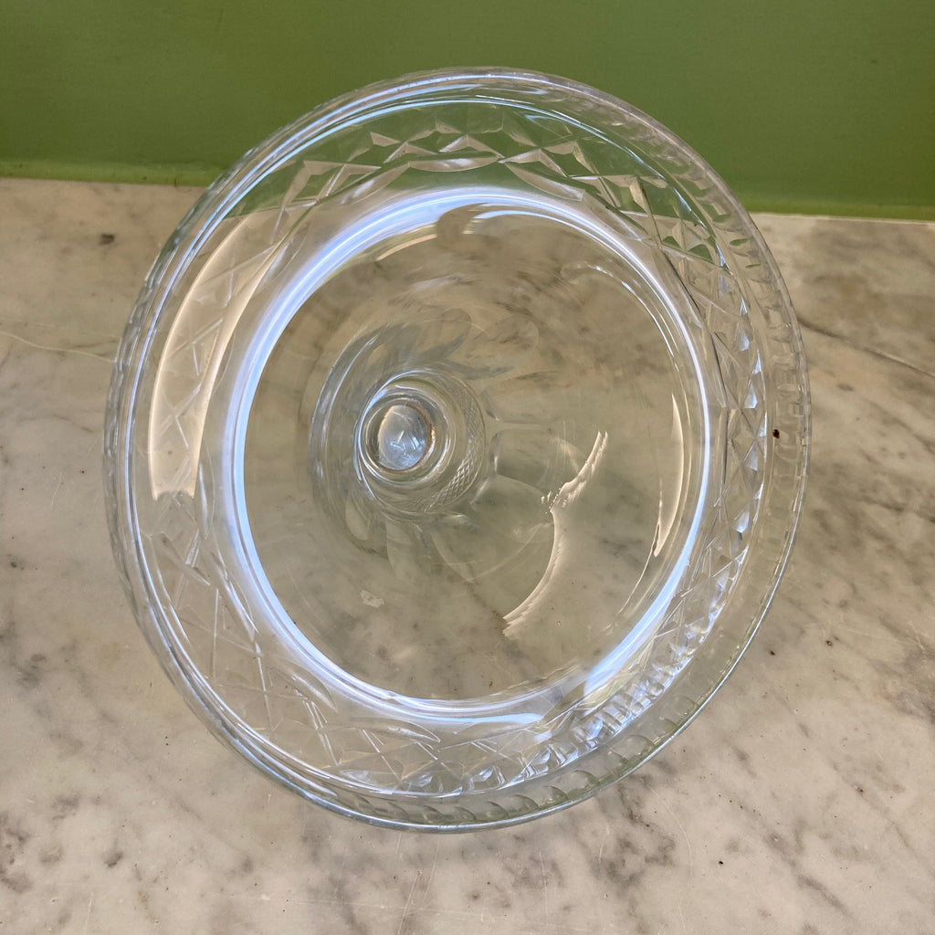Ancien drageoir en cristal taillé début 19ème.