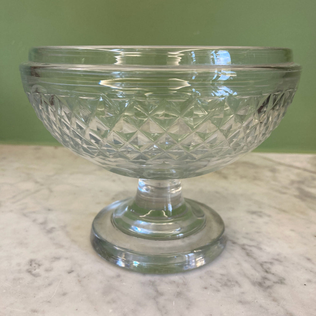 Ancien drageoir en cristal taillé début 19ème.