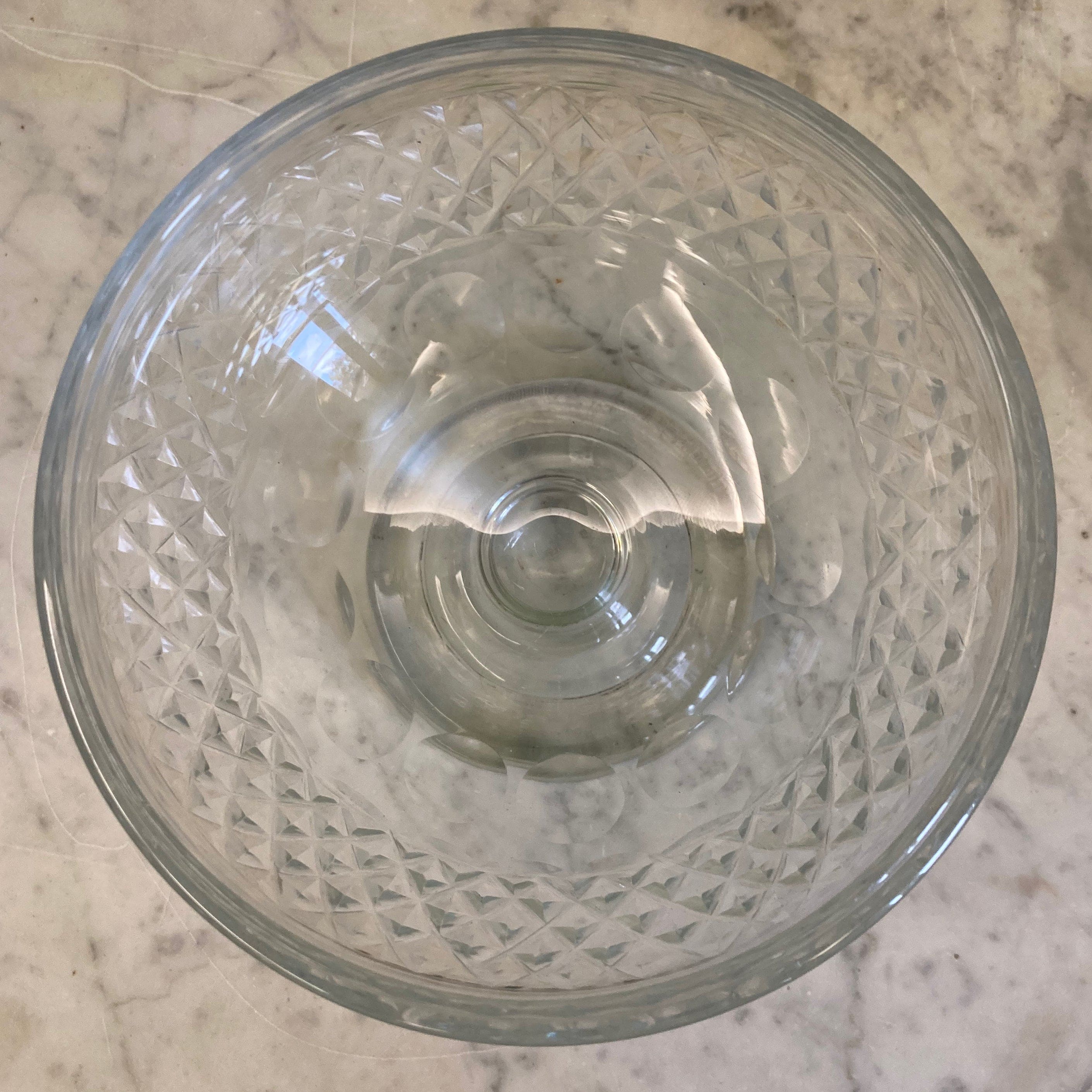 Ancien drageoir en cristal taillé début 19ème.