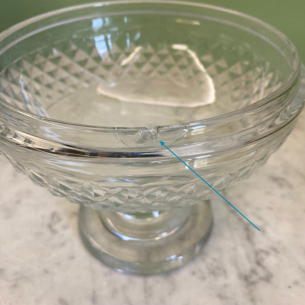 Ancien drageoir en cristal taillé début 19ème.