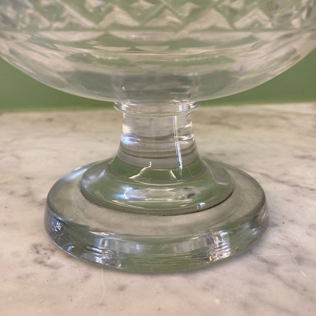 Ancien drageoir en cristal taillé début 19ème.