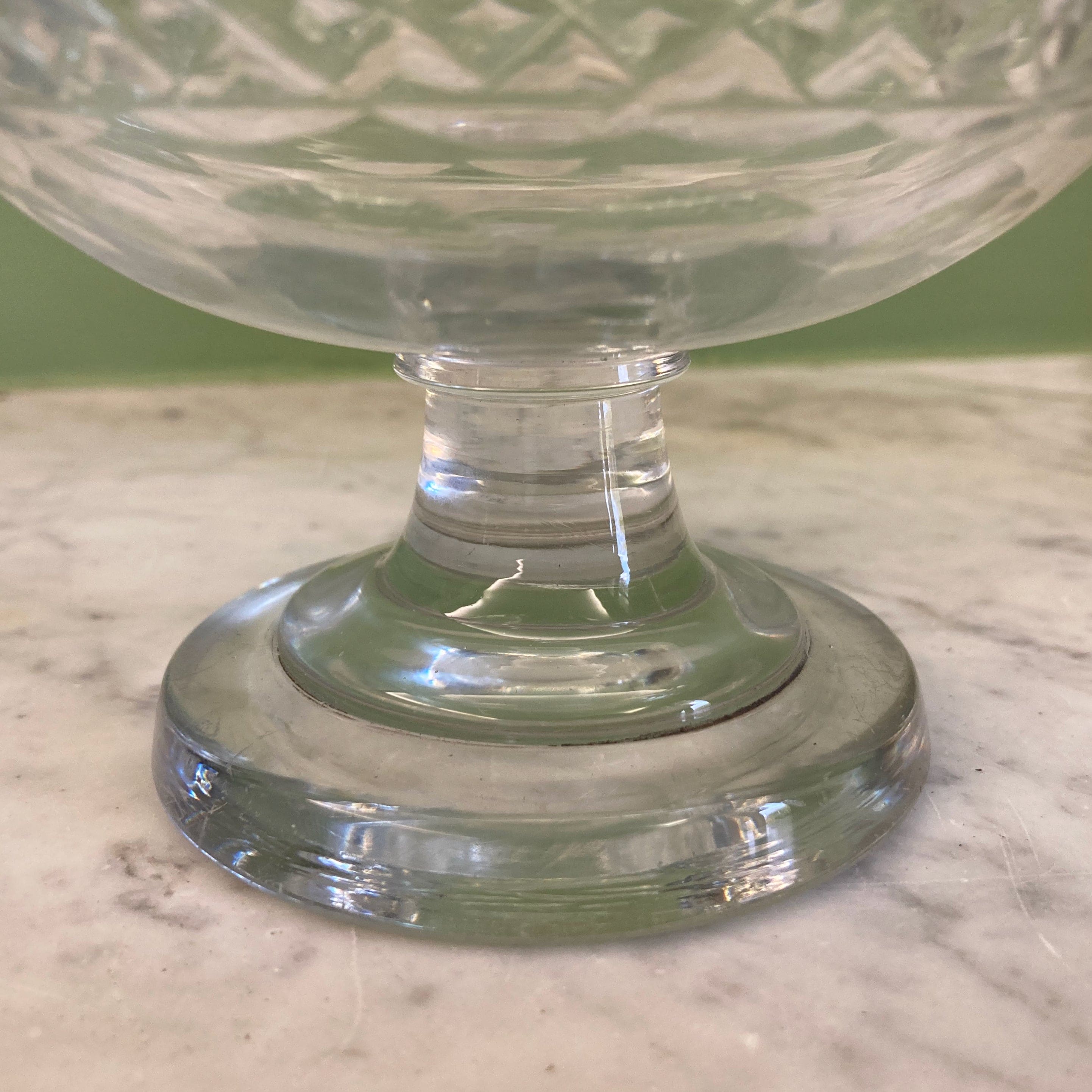 Ancien drageoir en cristal taillé début 19ème.