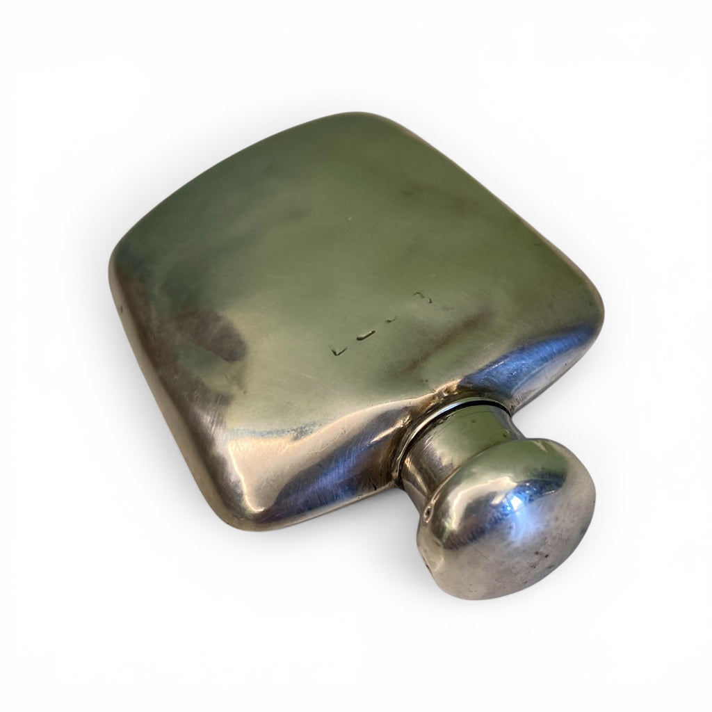 Ancienne flasque de chasse circa 1900 argent massif Anglais