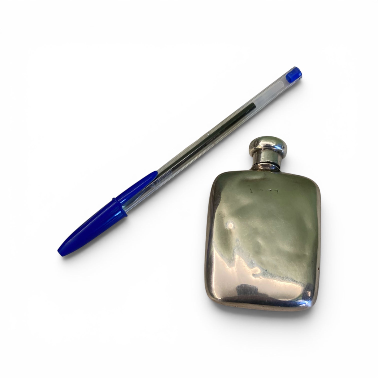 Ancienne flasque de chasse circa 1900 argent massif Anglais