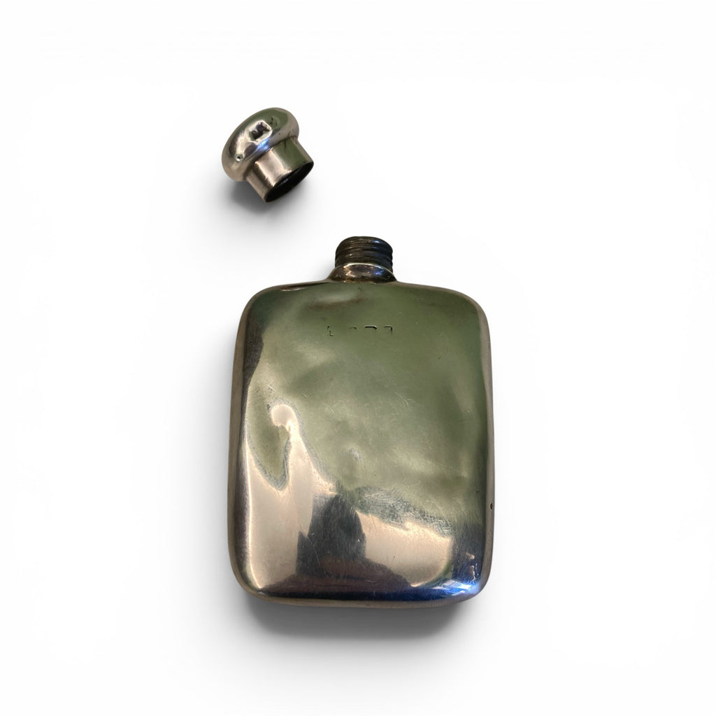Ancienne flasque de chasse circa 1900 argent massif Anglais