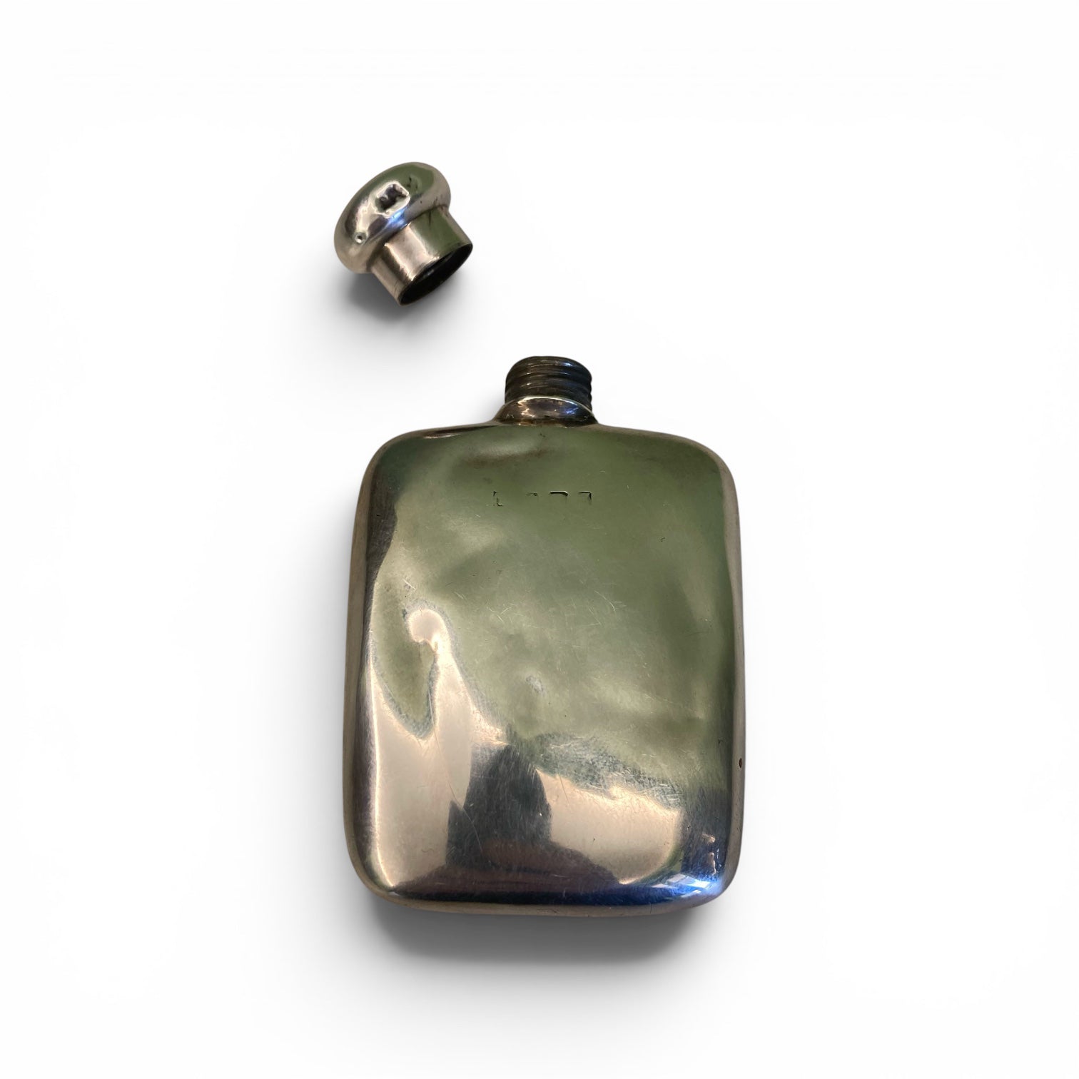 Ancienne flasque de chasse circa 1900 argent massif Anglais