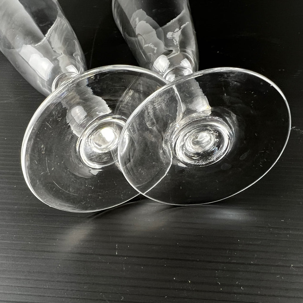 Paire de flûtes à champagne du Marquis d' Arcangues en cristal de Baccarat