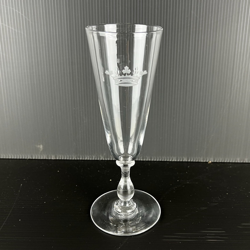 Paire de flûtes à champagne du Marquis d' Arcangues en cristal de Baccarat