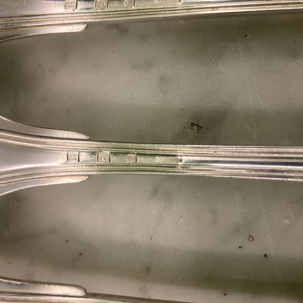 4 fourchettes en métal argenté modèle Chinon de chez Christofle