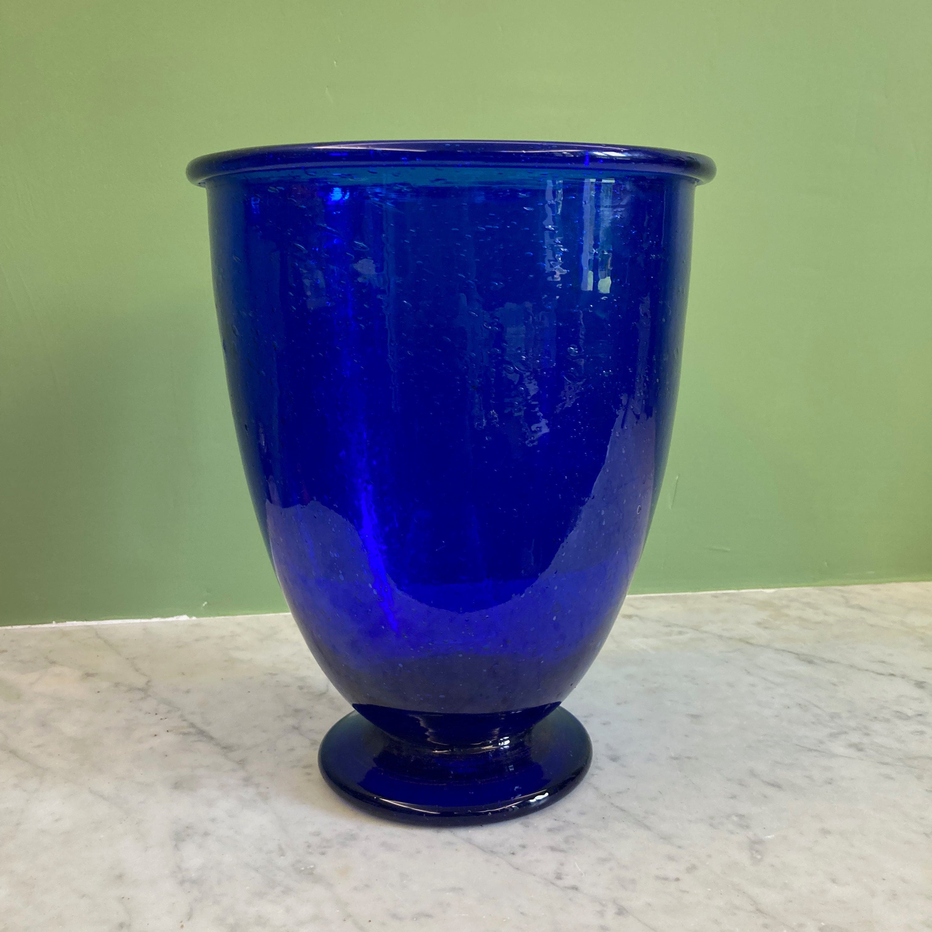 Vase verre bleu cobalt de Murano