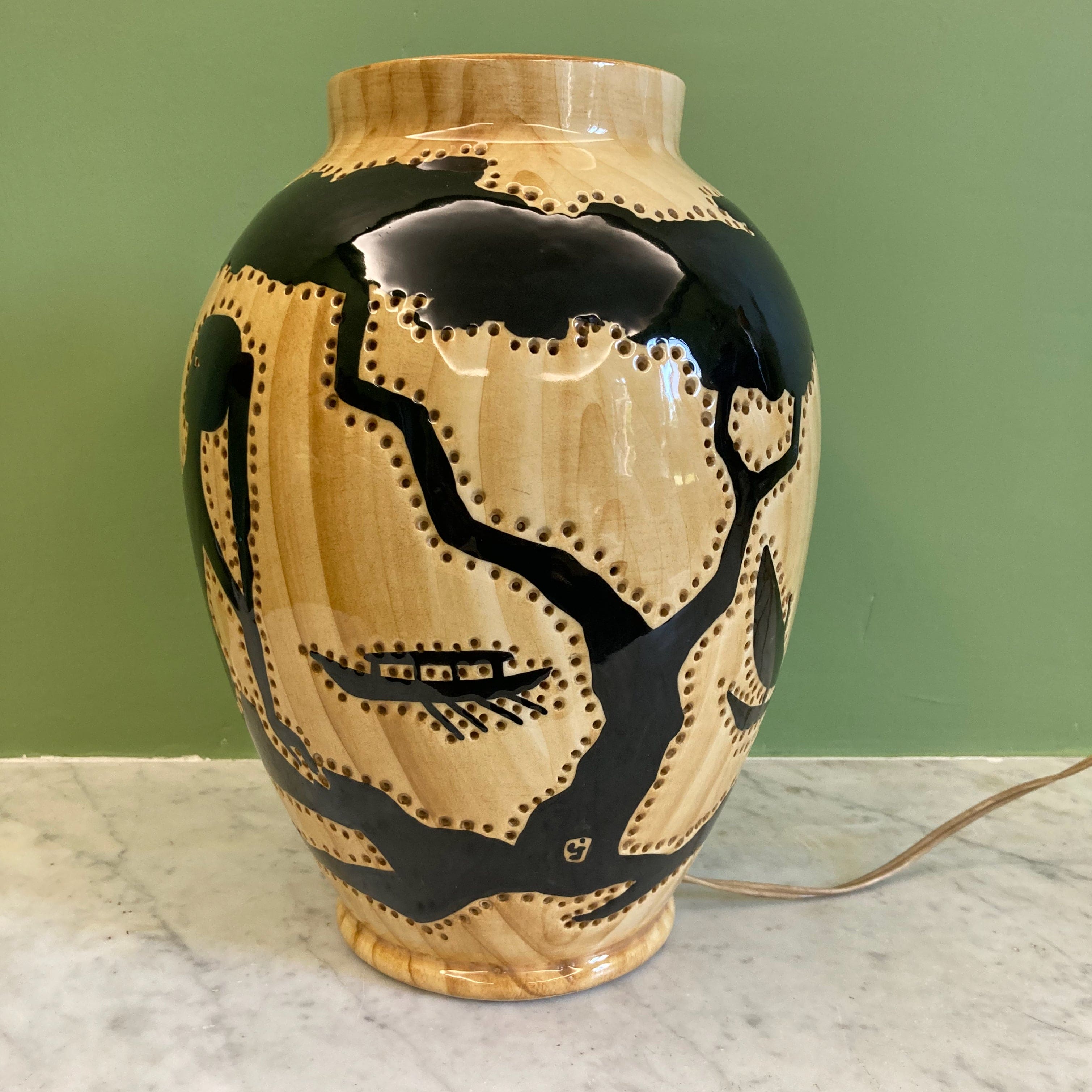 Lampe céramique par Grandjean Jourdan à Vallauris