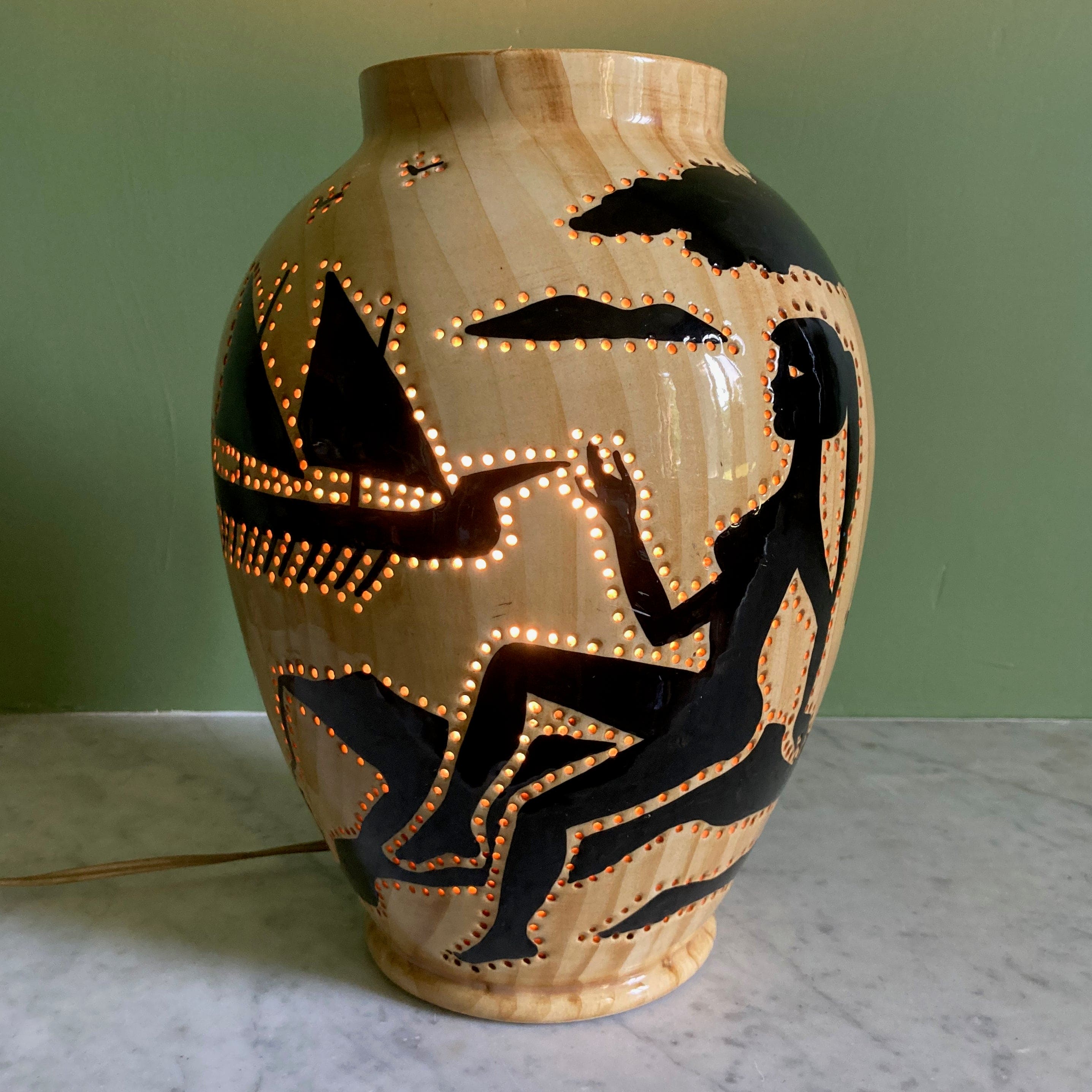 Lampe céramique par Grandjean Jourdan à Vallauris