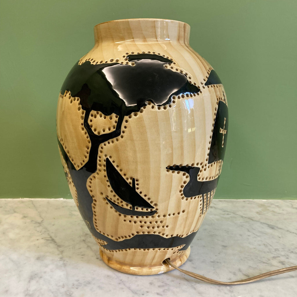 Lampe céramique par Grandjean Jourdan à Vallauris