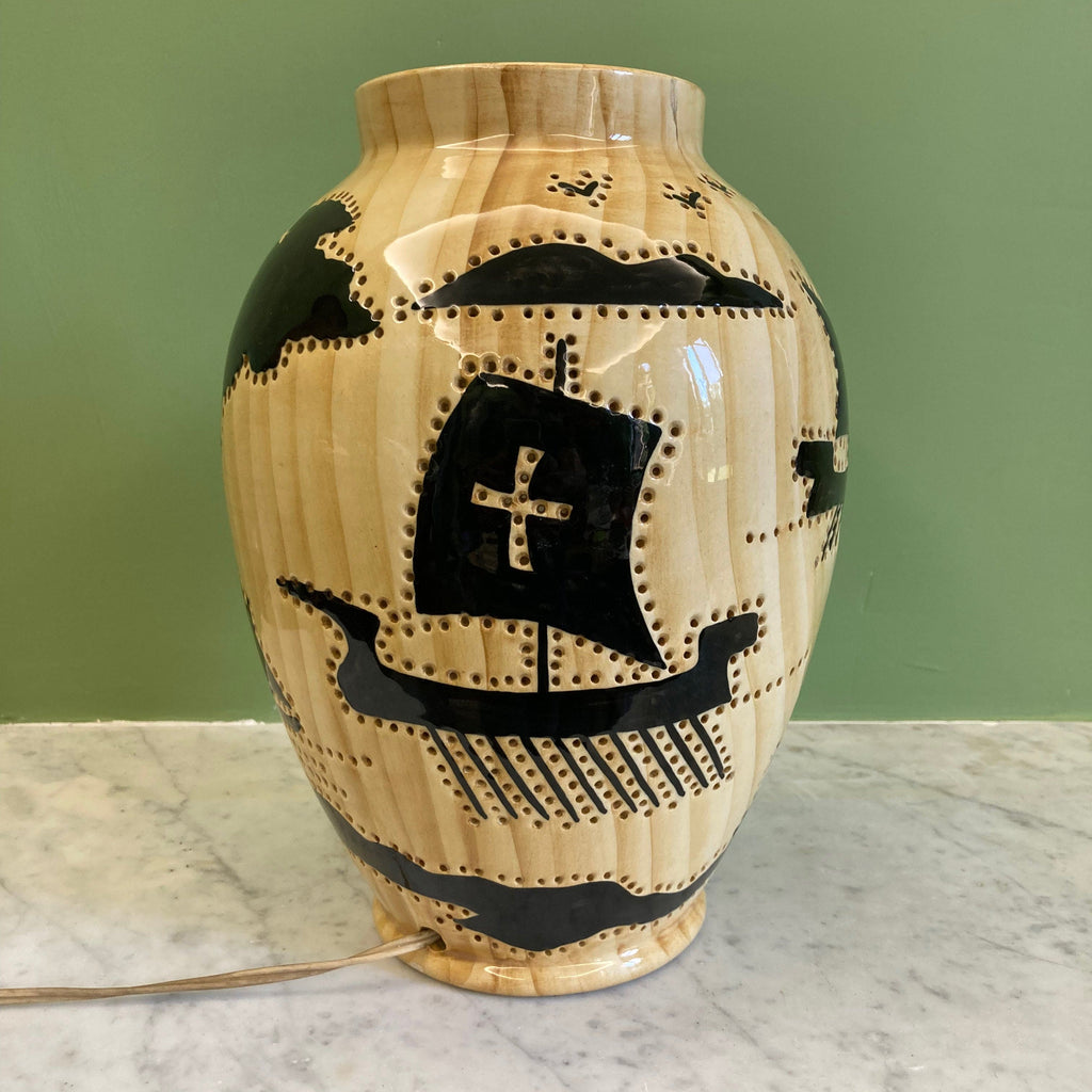 Lampe céramique par Grandjean Jourdan à Vallauris