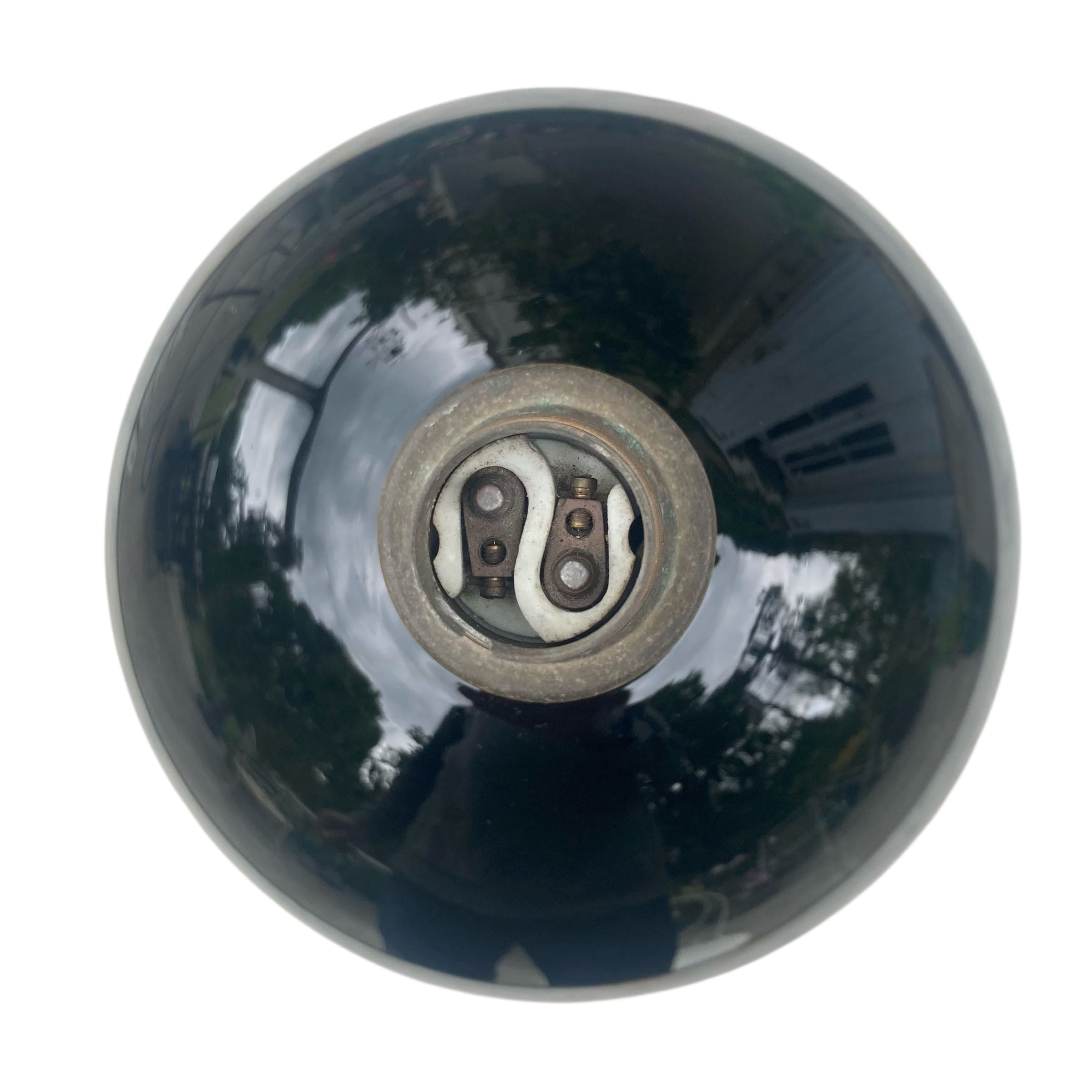 Lampe en opaline noire dans le goût de Jacques Adnet