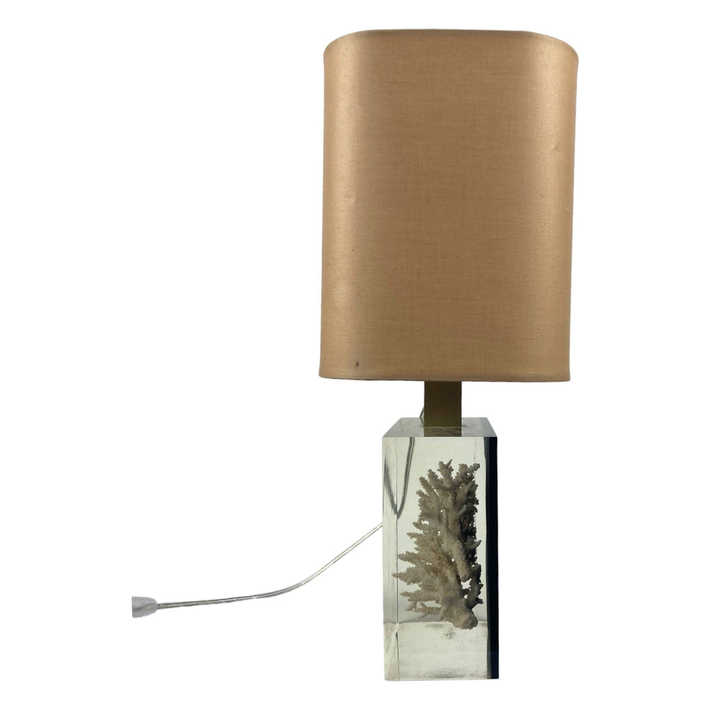 Pierre Giraudon lampe résine avec inclusion d' un corail