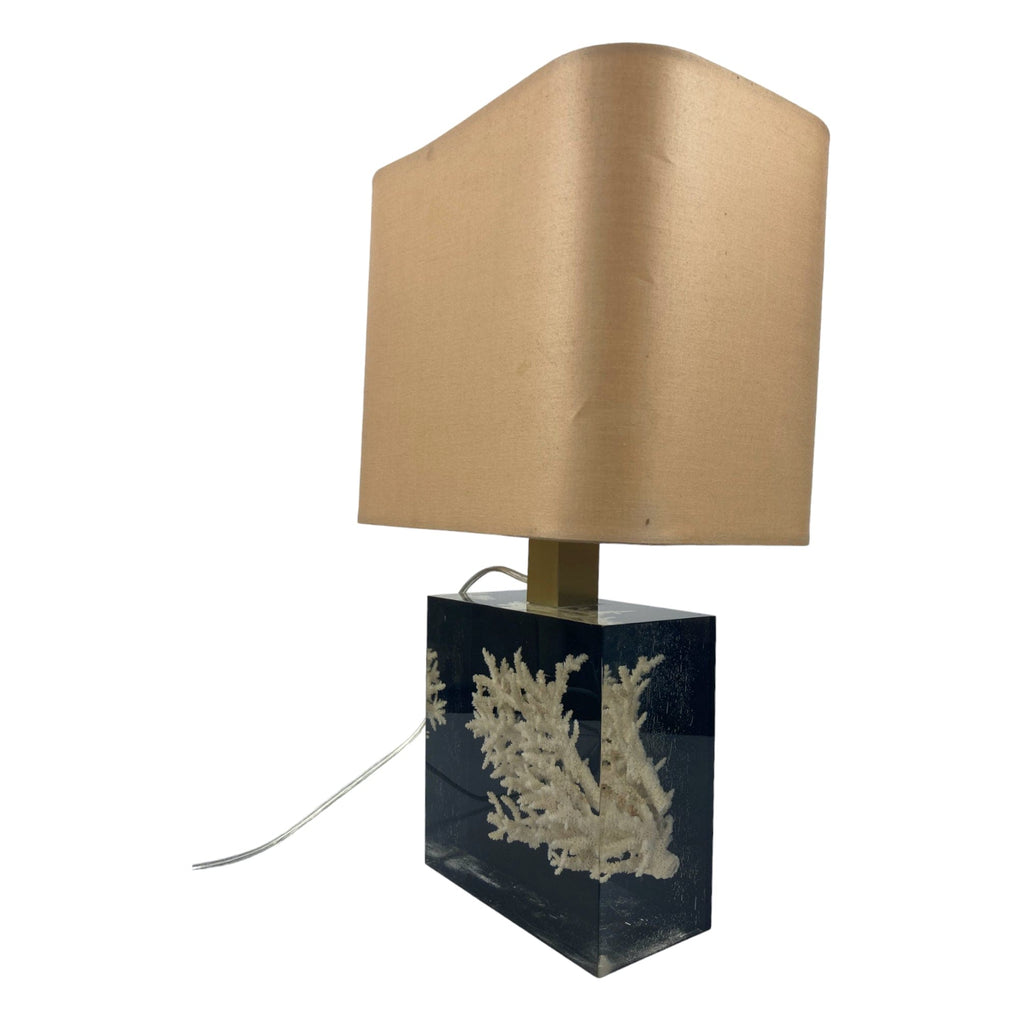 Pierre Giraudon lampe résine avec inclusion d' un corail