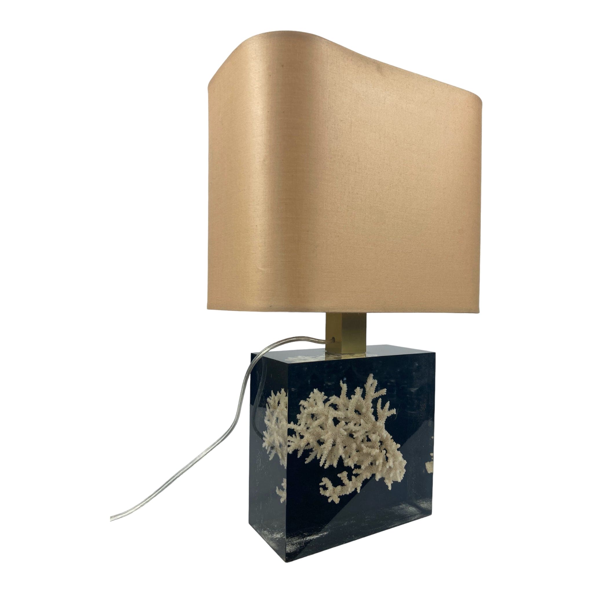 Pierre Giraudon lampe résine avec inclusion d' un corail