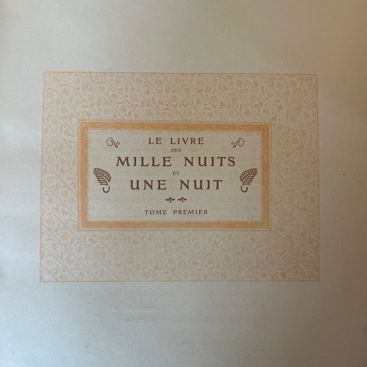 Détail de : Collection complète de huit volumes du Livre des Mille Nuits et Une Nuit de Mardrus, reliés en demi-veau rouge avec décor oriental doré.