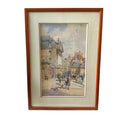 Aquarelle de Paul Lippe datée de 1919 représentant un vue de Dijon, Place d Armes et rue Rameau.