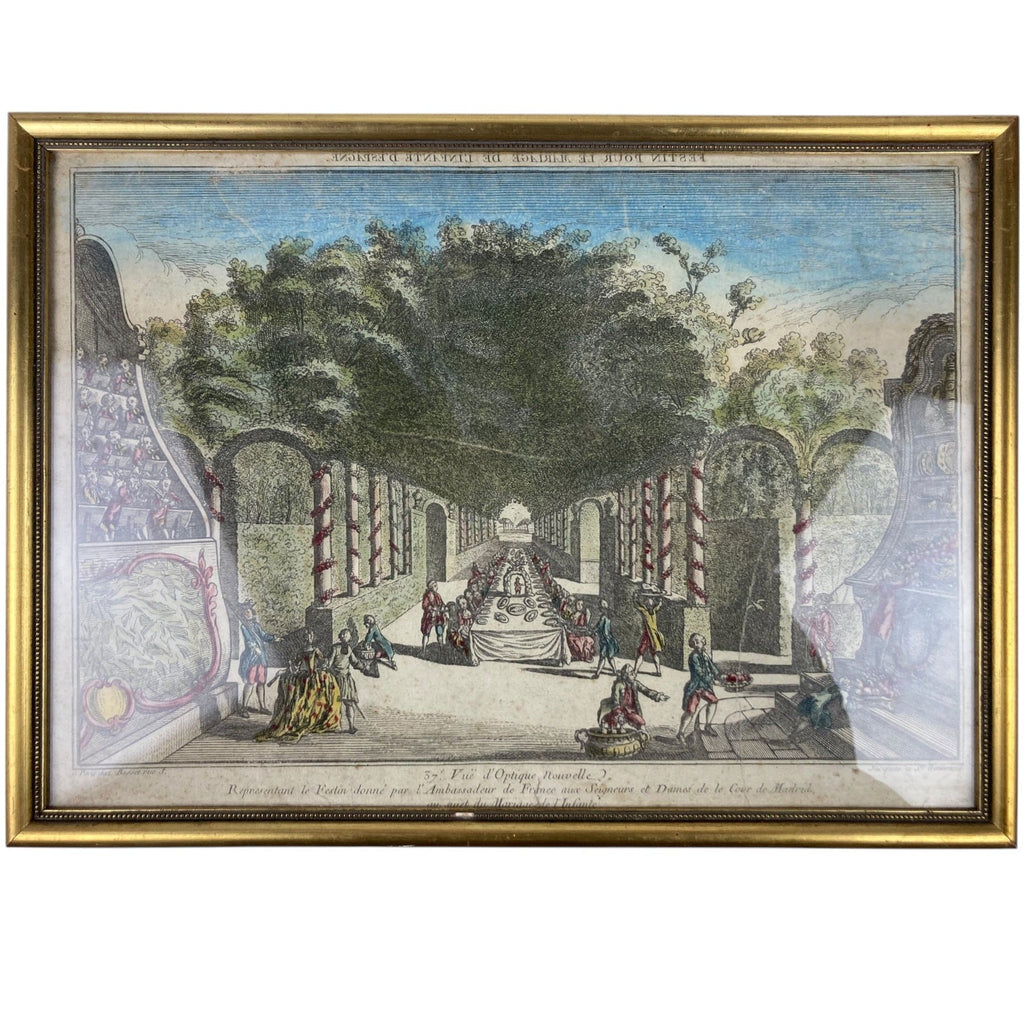 Festin pour le mariage de l'Infante d' Espagne ancienne vue d' optique