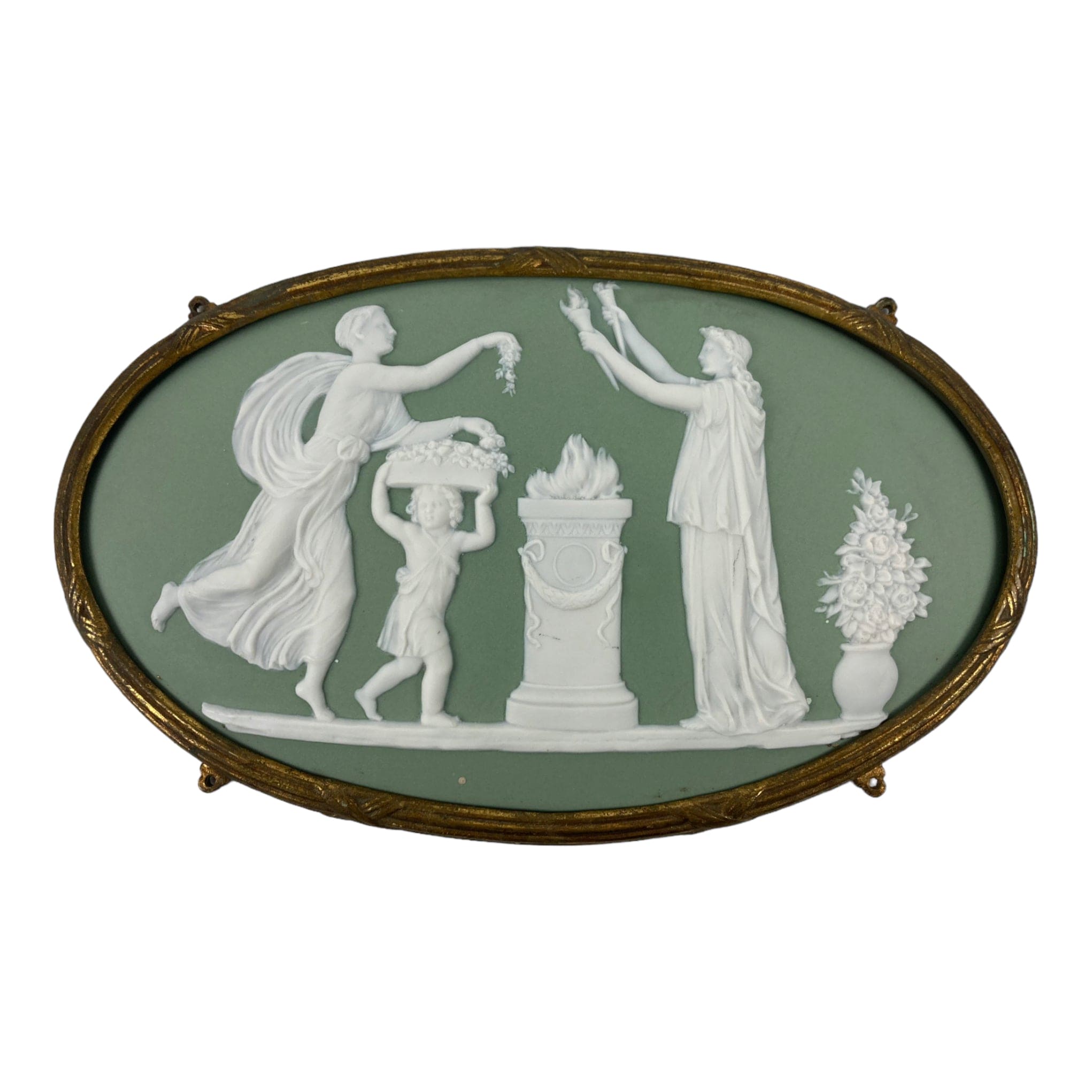 médaillon wedgwood cadre bronze