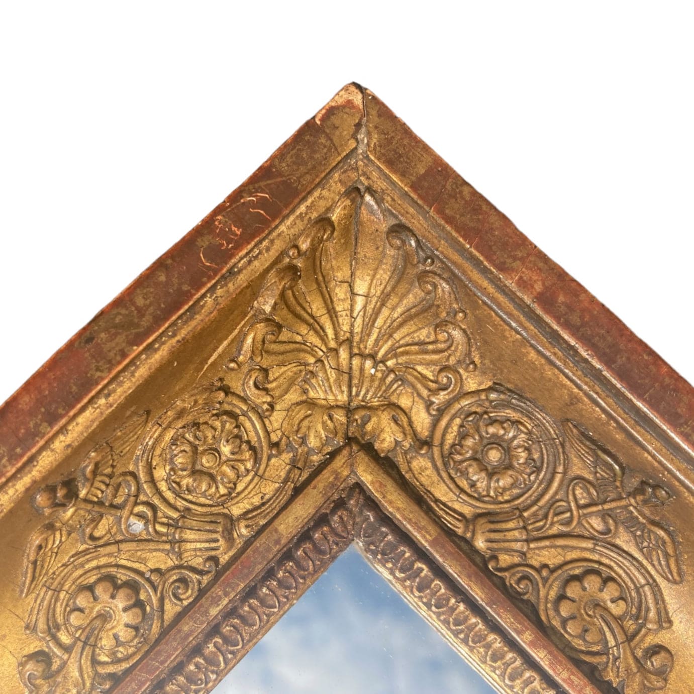 Miroir ancien en bois doré 