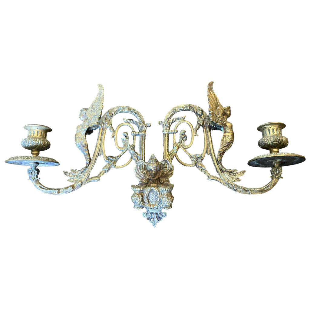 paire appliques bronze décor sphinges ailées